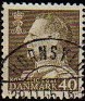 Denmark 1961 Kings 40 KR Dark Green Scott 388. Dinamarca 388. Uploaded by susofe